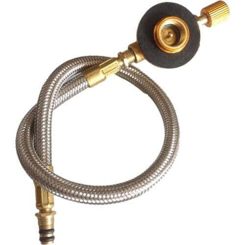 Outdoor Gas Stove Pipe Valve Stainless Steel Braided Hose Stove Burner Adapter Valve Connector For Camping Stove Amiable