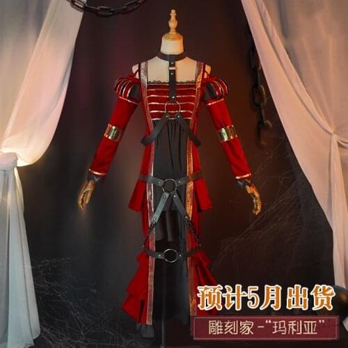 Anime Identity V The Sculptor Maria Work Uniform Superintendent Dress+Helmet Cosplay Costume Women Halloween Free Shipping 2021