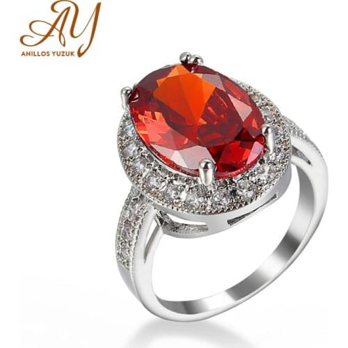 Anillos Yuzuk 925 Sterling Silver Oval Cut Crystal CZ Finger Rings For Women Fashion Wedding Valentines Day GIFT Jewelry