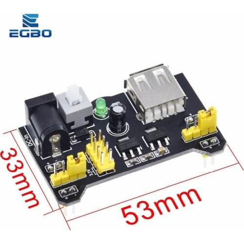 1PCS EGBO MB-102 Bread board dedicated power module compatible 5V, 3.3V Breadboard power module for Arduino