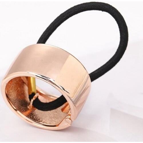 1 Pc Chic Hair Clip Woman Girls Metal Elastic Ponytail Holder Hair Cuff Wrap Tie Band Ring Rope Pink Black Gold Silver Hair Rope