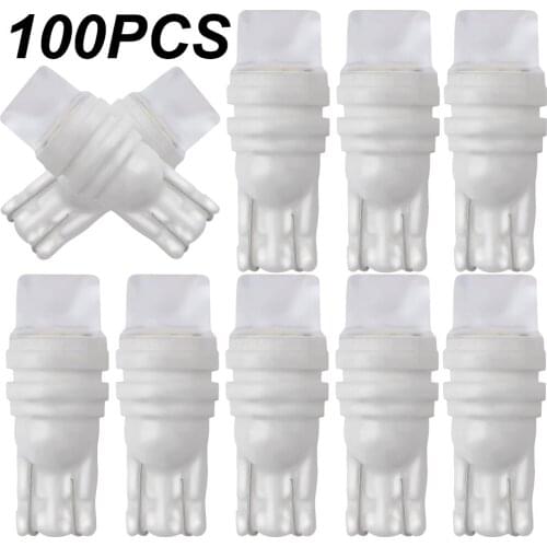 100Pcs T10 W5W Ceramic 3D LED Waterproof Wedge Licence Plate Lights Turn Side Lamp Car Reading Dome Light Auto Parking Bulb 100X