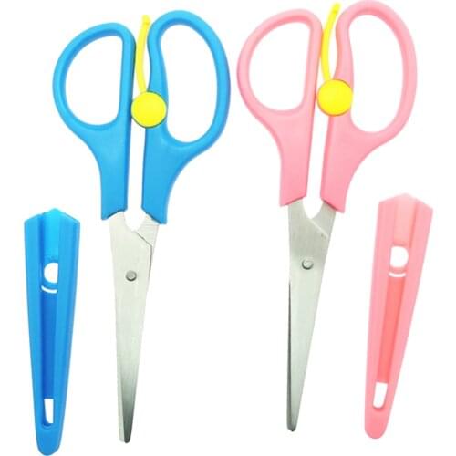 2Pcs Stainless Steel Dressmaking Scissors Sewing Fabric Cutter with Protector for School Students Art Supplies