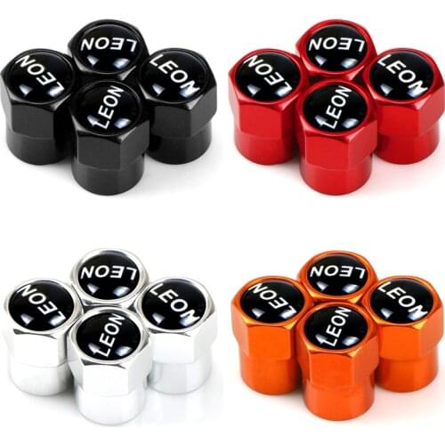 4 pcs of wheel tires covered with automobile universal tube tire air valve cap dustproof for Seat Leon 2008-2018