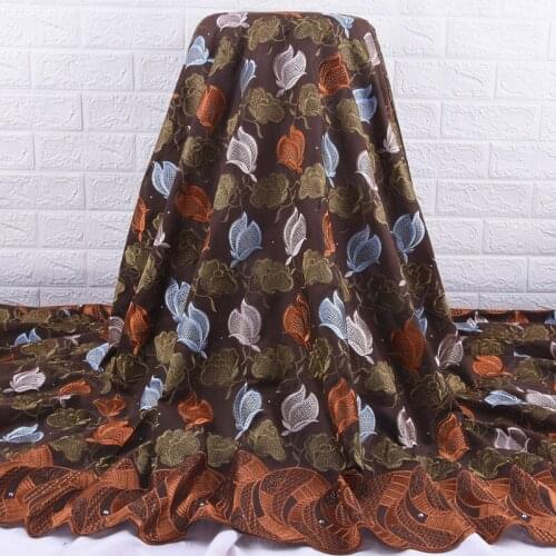 Zhenguiru African Fabric Swiss Voile Fabric Cotton Embroidered With Stones Fashion Guipure Mesh Swiss Fabric A1910