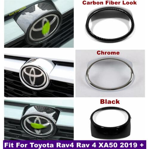 Car Accessories Front Grill Center Hood Badge Emblem Logo Decoration Frame Cover Trim Fit For TOYOTA RAV4 RAV 4 XA50 2019 - 2021