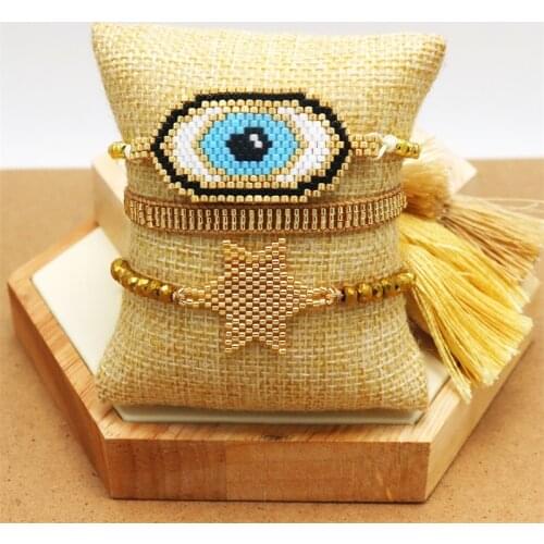 ZHONGVI Miyuki Star Pattern Bracelets Lucky Evil Eye Bracelet For Women Best Friends Gift 2021 Fashion Boho Jewelry Wholesale