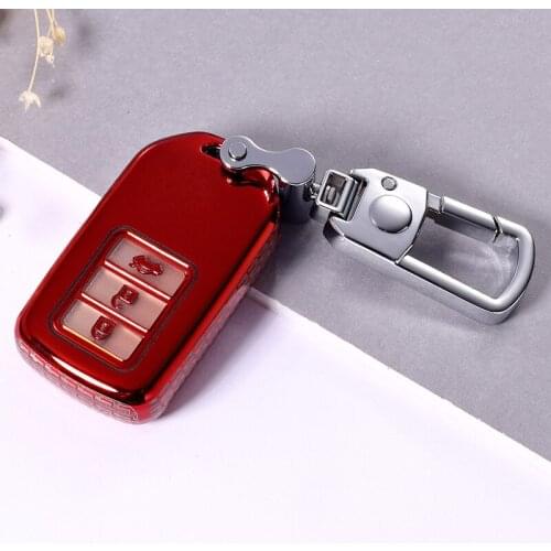 For Honda TPU Key Case Cover Holder Car Ring Keychain New Style Civic Interior Decoration Accessory Car-styling
