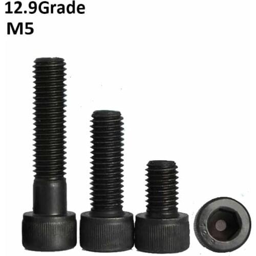 M5 Black Hex Hexagon Socket Head Screws Allen Bolts 12.9 Grade Carbon Steel Cup Head Screw DIN912
