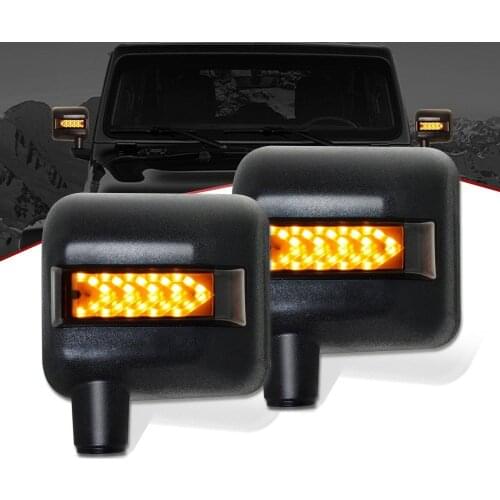 For jeep wrangler jk accessories car led turning signal side view mirror cover led offroad car mirror with drl spot light
