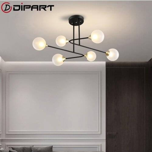 Modern simplicity Creative Design LED Chandelier For Living Room Black Metal Lampshade LED Surface Mounted Bedroom Lamps