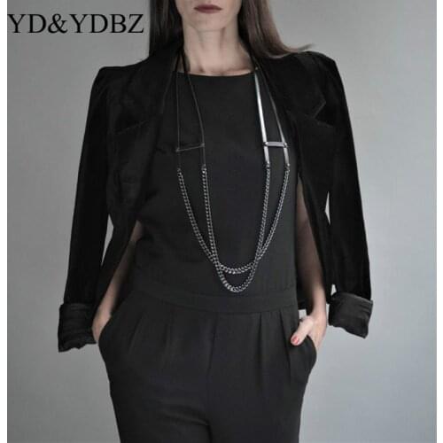 Handcrafted Fashion Black Necklaces Jewelry for Cool Women Designers Leather Diy Art Necklace Chain collares kpop Minimalist New
