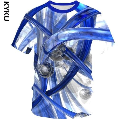KYKU 3D Funny T Shirts New Short Sleeve T Shirt Men Harajuku Casual Tee Shirt Homme Streetwear T-shirt Men