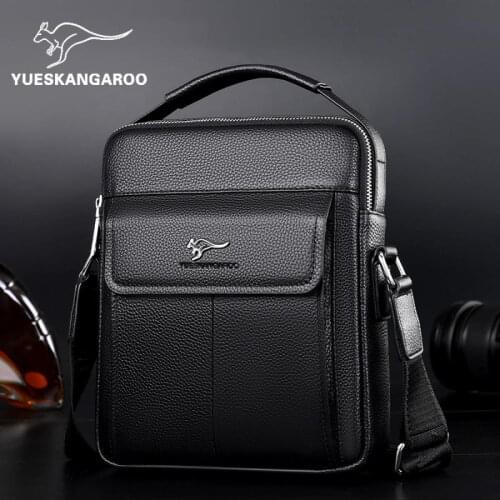 Mens Leather Shoulder Bag Leisure Business Top Layer Cowhide Messenger Bag Ipad Hand Bag Vertical Fashion Casual Bag