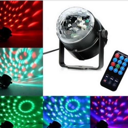 110V 220V Mini RGB LED Crystal Magic Ball Stage Effect Lighting Lamp Bulb Party Disco Club DJ Light Laser Show Lumiere Beam SL01