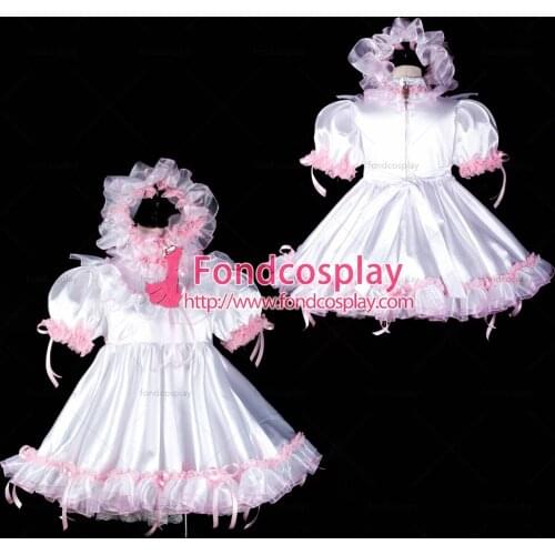 Adult baby sissy satin dress lockable Uniform cosplay costume Tailor-made[G2393]