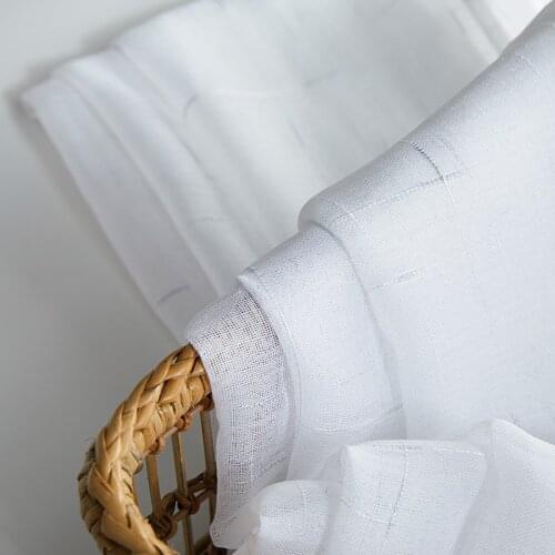 Elka Living Room Curtains Tulles for Bedroom Kitchen Faux Linen Modern Sheer Window Treaments Voile Curtains New Arrivlal