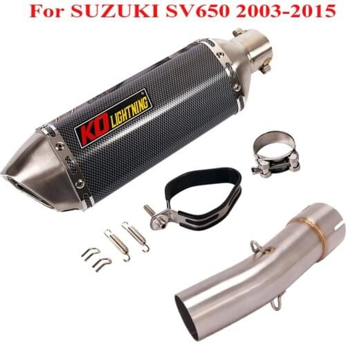 Motorcycle Exhaust System Mid Pipe Connection Muffler Escape Silencer DB Killer for SUZUKI SV650 2003-2015