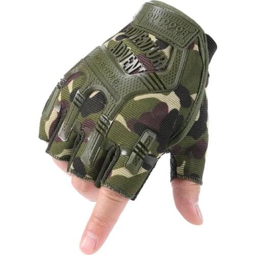 Fingerless Tactical Gloves Camouflage Military Mittens For Fitness Male Antiskid Bicycle Men Women Riding Half Finger Gloves