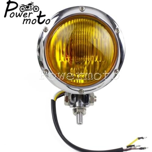 Universal Motorcycle Chrome Retro Bullet Headlight Front Head Lamp Head Light H4 12V 55/60W For Harley Cafe Racer Honda