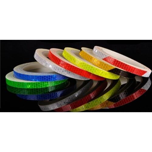 Bike Reflective Stickers Cycling Fluorescent Reflective Tape MTB Bicycle Adhesive Tape Safety Decor Sticker Accessories 1cmx8m