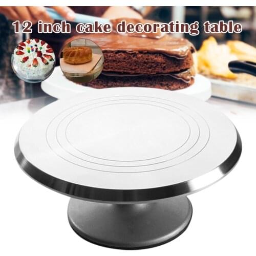 Aluminium Alloy Revolving Cake Stand 12 Inch Rotating Cake Turntable for Cake Cupcake Decorating Supplies RE