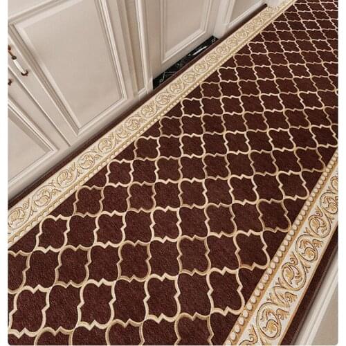 Jacquard Geometry Hallway Carpet Soft Kitchen Bath Floor Mat Hotel Aisle Long Carpets Bedside Area Rug Corridor Mat Stair Carpet