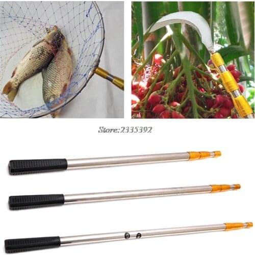 1.5/1.7/1.9m Head Ring Prong Harpoon Spear Rod Fish Dip Net Telescopic Bar Pole MAY19_35