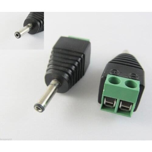 10pcs 3.5x1.35mm Male Plug TO AV Screw Terminal Plug Connector CCTV Video AV Balun