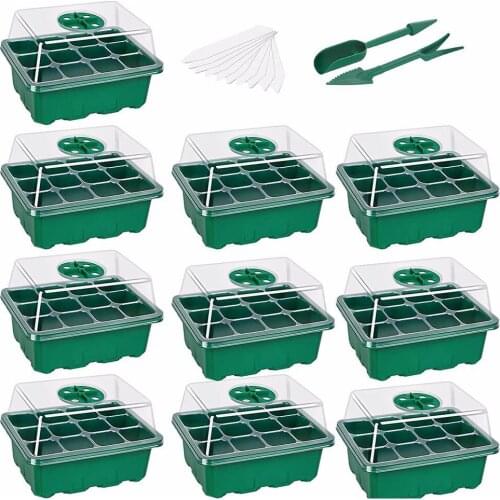 10pcs Seedling Plant Germination Box Planting Seed Starter Garden Nursery Tray Kit Plant Garden Tool Pots Seedling Tray