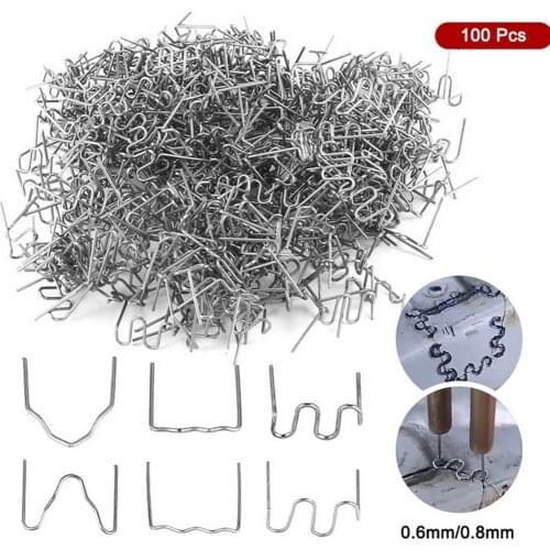 100 PCS 0.6/0.8mm Hot Stapler Staples For Car Bumper Plastic Welder Repair Kit Hot Melt Welding Tool Welding Nail Wire Patc