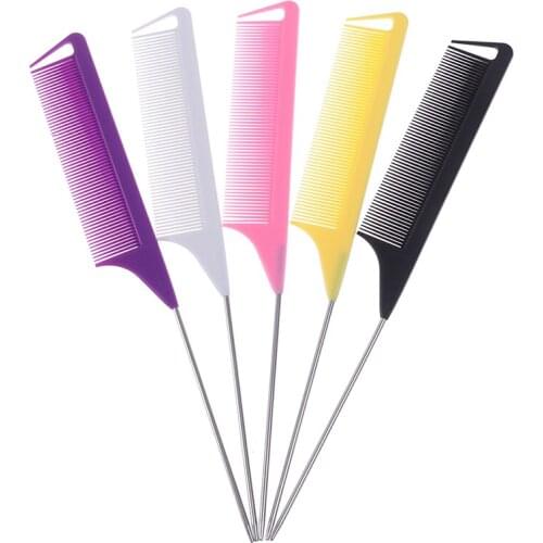 2pcs Highlighting Hair Comb ABS Weaving Foiling Hair Comb for Salon Dyeing Tail Combs Brush Separate Parting For Hair