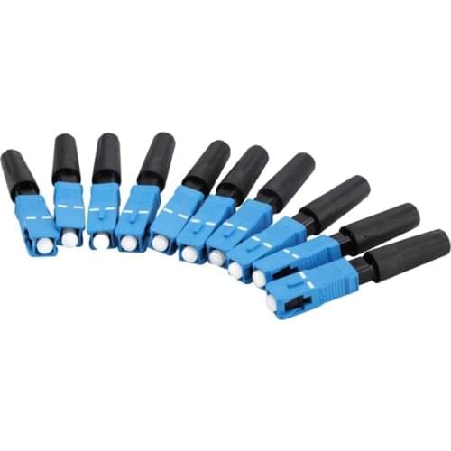 50 Pcs Embedded Sc Upc Fiber Optic Fast Connector Ftth Single-Mode Fiber Optic Sc Quick Connector Sc Adapter Field Assembly