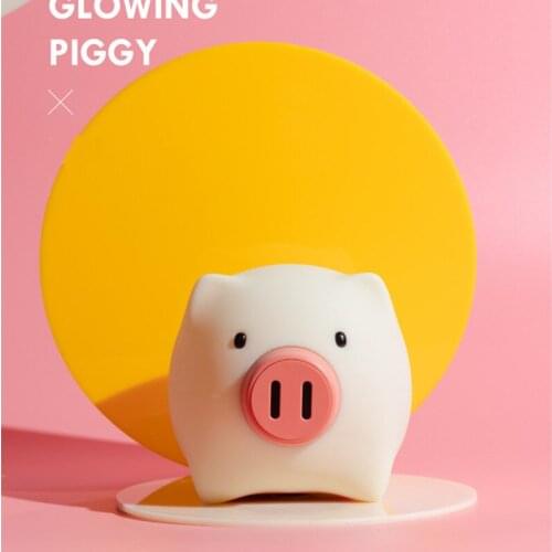 Timing LED Night Lamp Stepless Adjustable USB Rechargeable LED Childrens Night Light Cute Pig Silicone Led Light Gift