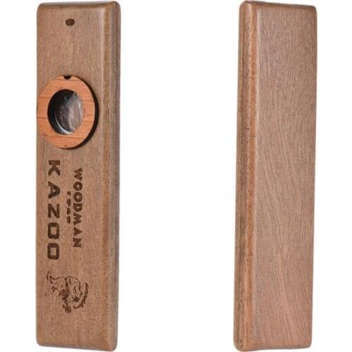 Woodman Wooden Kazoo Easy to Use High-end Instrument Ukulele Guitar Partner Wood Harmonica with Free Metal Gift Box FL03