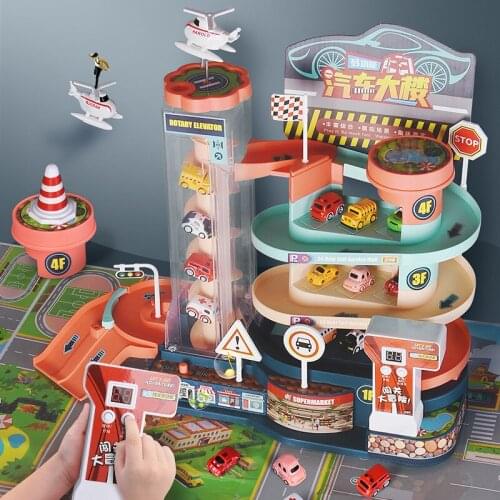 Childrens Car Building Rail Car Parking Lot Early Education Puzzle Parent-child Interaction Dual Mode Boy Toy Adventure Game