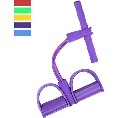 Fitness 4 Tube Resistance Band Latex Pedal Exerciser Sit up Pull Rope Expander Elastic Yoga equipment Pilates Workout 2020 X63B