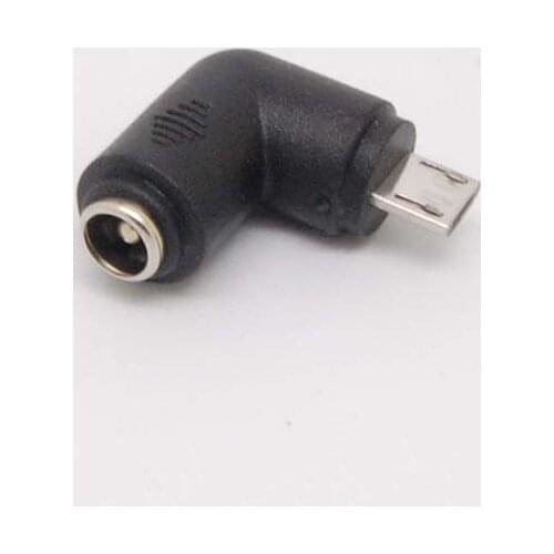 90 Degree DC 5.5x2.1mm Female Converter To Micro USB Male Adapter Connector NEW