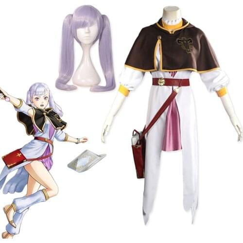 Anime Black Clover Noell Silva Cosplay Costumes Uniform Full Set Accessories Wig Synthetic Hair Men Boys Halloween Carnival