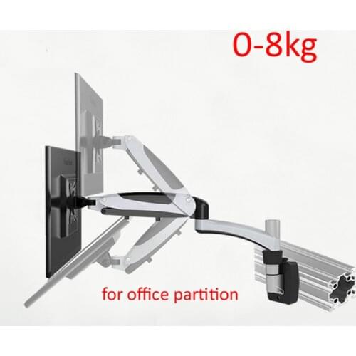 DL-GM112P TV Wall Mount 15-27" 0-8KG LCD Holder Gas Spring free Lifting Swivel Stretchable Stands Office partition monitor rack