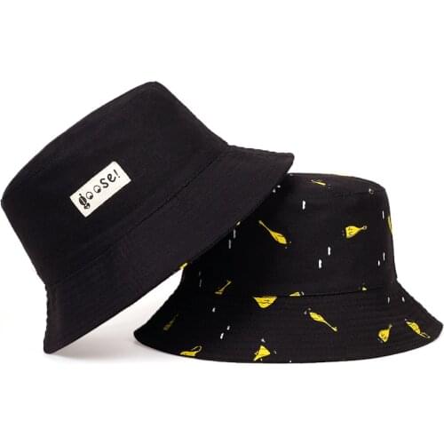 New Goose printing fisherman hat double-sided wearable wild bucket hat unisex cute casual basin hat sunshade outdoor fishing hat