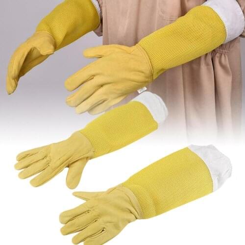 Beekeeping Anti Bite Protective Gloves with Mesh Sleeve Beekeepers Working Tool apiculture outils ensemble matériel apicole