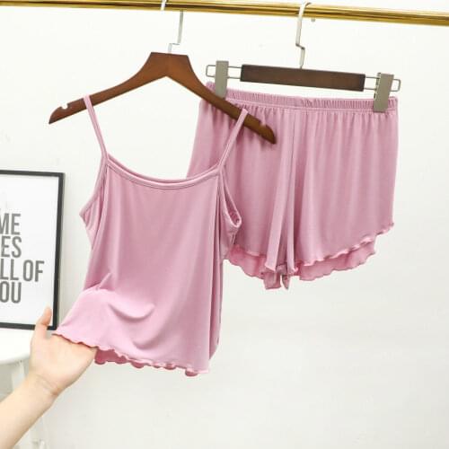 2 Pieces Pajama for Girls Set Summer Autumn Women Nightie Sleepwear Underwear Suit Nightgown Female Ladies Sexy Lingerie Pyjamas