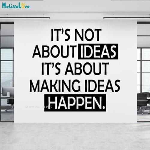 Its About Making Ideas Happen Office Wall Stickers Study Work Decals Decor Removable Quotes Murals YT6036
