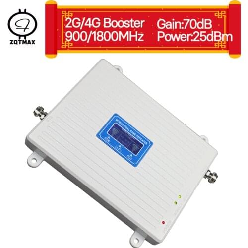 ZQTMAX 2g 4g repeater gsm mobile signal booste 900 1800 (Band 3) LTE Cellular Amplifier dual band