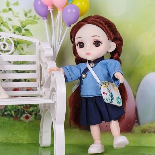 Cute 16cm BJD Student Style Doll Gift Fashion Dress Girl Toy