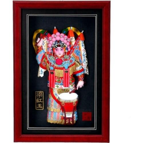 Decoration Arts crafts girl gifts get married Liang Hongyu Peking Opera figure frame Hotel Office Decoration pendant ornaments g