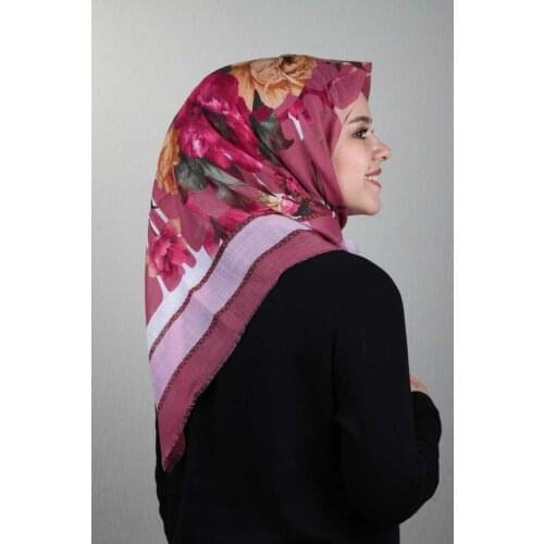 VERTU SHİNE PATTERNED SILVERY LINEN SCARF-DESEN-02-RENK-07
