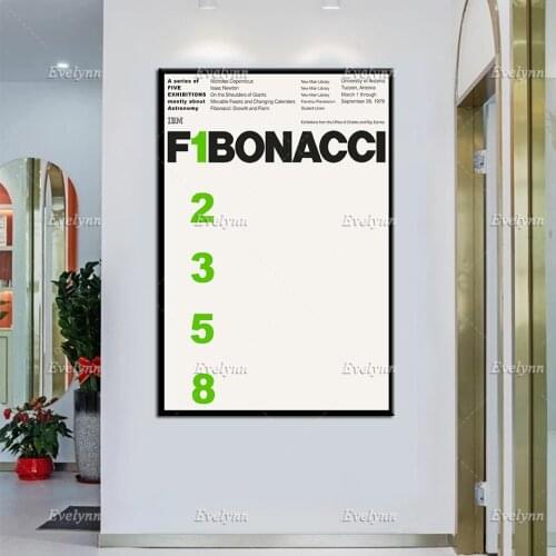 IBM Exhibition Poster Fibonacci 1979 Minimalism Abstract Modern Home Decor Prints Wall Art Canvas Modular Pictures Unique Gift