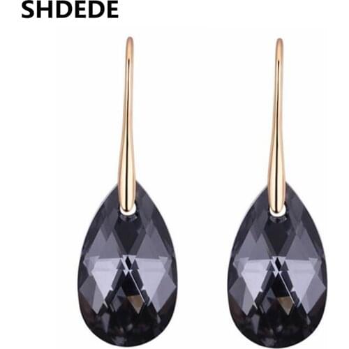 SHDEDE Womens Accessories Crystal from Swarovski Long Water Drop Earrings Jewelry Dangle Pierced Hanging .27279